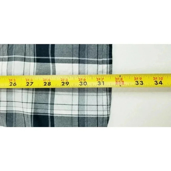 Columbia Large Regular Fit Pocket Logo Tag Short Sleeve Gray White Black Check - Picture 8 of 11